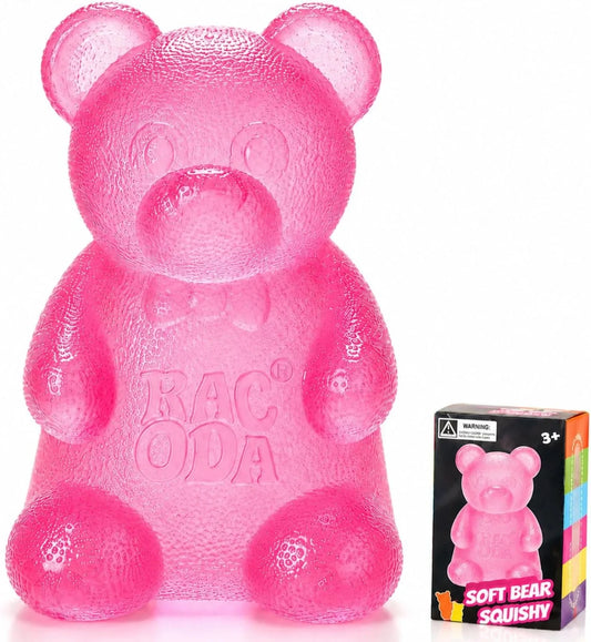 Taba Bear Squishy Fidget Toys,Stress Ball for Anxiety Stress Relief,Squishies Sensory Toy for Adults Kids Teens,Pink Squeeze Toys for Classroom Prize, Birthday Gifts Party Favors