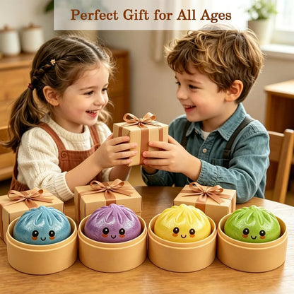 Anditoy Dumpling Stress Balls Glitter Squishy Toys Giant Squishy Mystery Box Squeeze Toys for Adults Stress Relief Desk Toys Kids Party Favors Birthday Gifts (Blue)