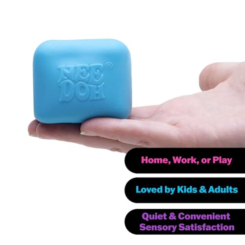 Schylling NeeDoh Nice Cube Glow - Squeeze Toy with a Super Solid Squish - Glows in The Dark - 2.25" Cube - Color May Vary (Pack of 1)