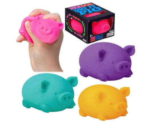 Schylling Nee Doh Dig' It Pig...Groovy Glob! Squishy, Squeezy, Stretchy Stress Fidget Balls Gift Set Party Bundle - 3 Pack (Assorted)