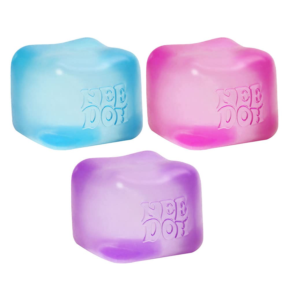Schylling Needoh Nice Cube Sensory Toy with a Super Solid Squish - Colors May Vary 3 Pack