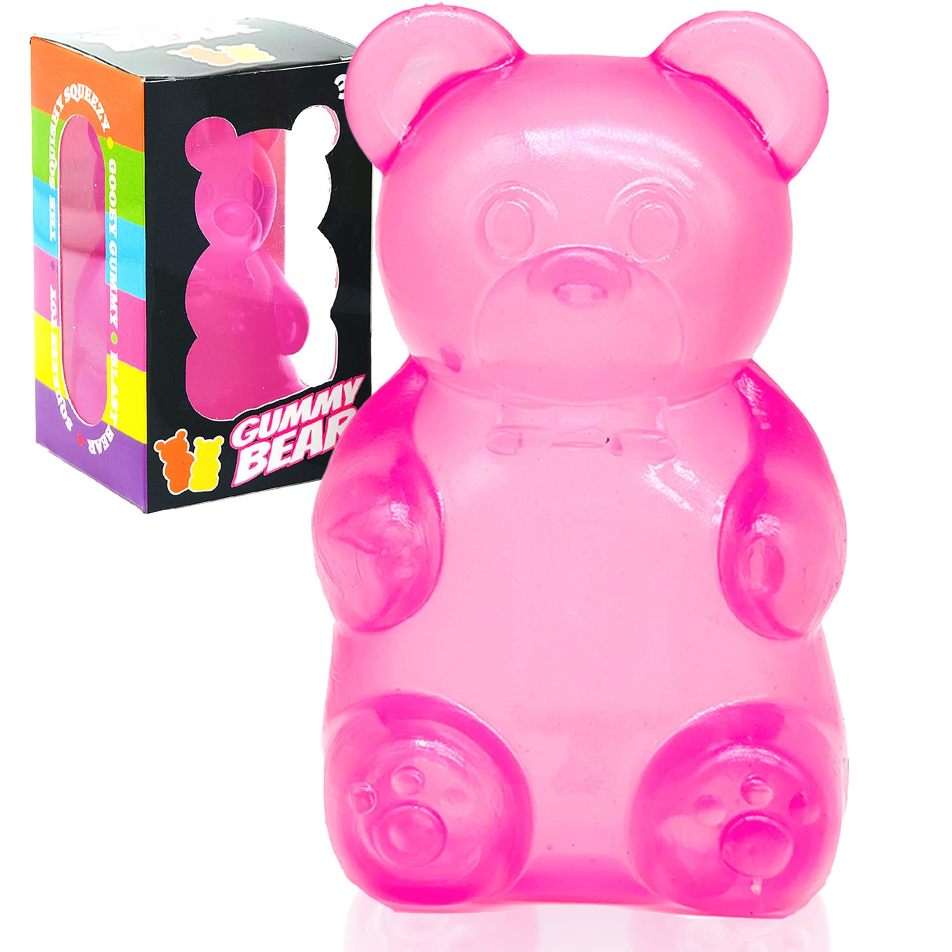 Schylling NeeDoh Gummy Bear - Sensory Fidget Toy with Jelly-Like Filling - 3.5" Tall - Colors May Vary (Pack of 1)