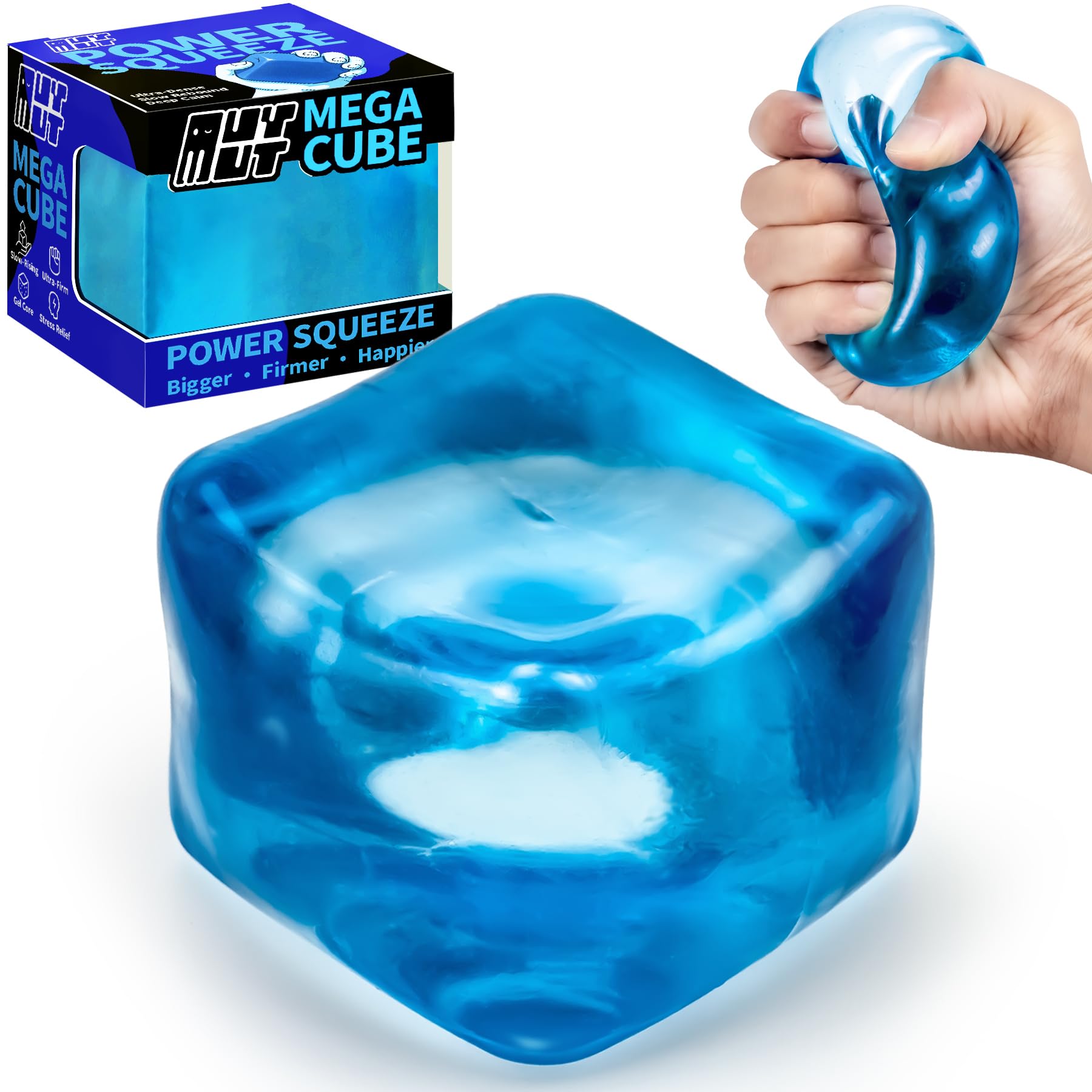 Schylling NeeDoh Nice Berg - Giant NeeDoh Nice Cube - Sensory Squeeze Toy with a Super Solid Squish (Pack of 1)