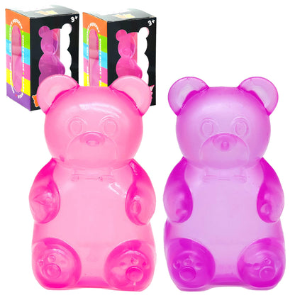 Schylling NeeDoh Gummy Bear - Sensory Fidget Toy with Jelly-Like Filling - 3.5" Tall - Colors May Vary (Pack of 1)