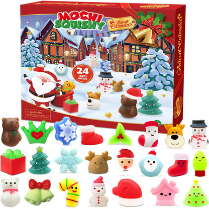 Schylling NeeDoh Squishmas Advent Calendar - 24 Mini Squeeze Toys - Christmas Countdown - Ages 3 to Adult