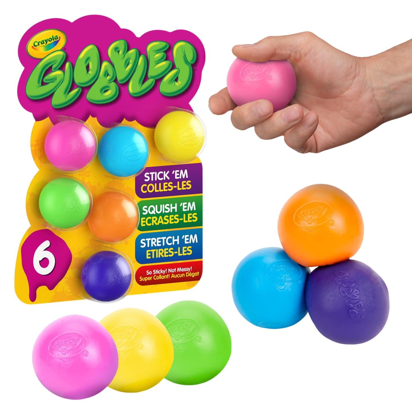 Schylling NeeDoh Teenie Gobs of Globs - Sensory Squeeze Toy - Contains 18 Mini Groovy Globs - 1.25" Wide - Multicolored