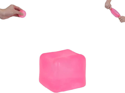Ice Cube Squishy Toy 3.5cm (1.38") – Gel-Filled Slow Rising Squeeze Cube for Kids Ages 3+ & Adults, Mini Sensory Desk Toy for Classroom Rewards, Party Favors & Everyday Play (Pink) - US 3866