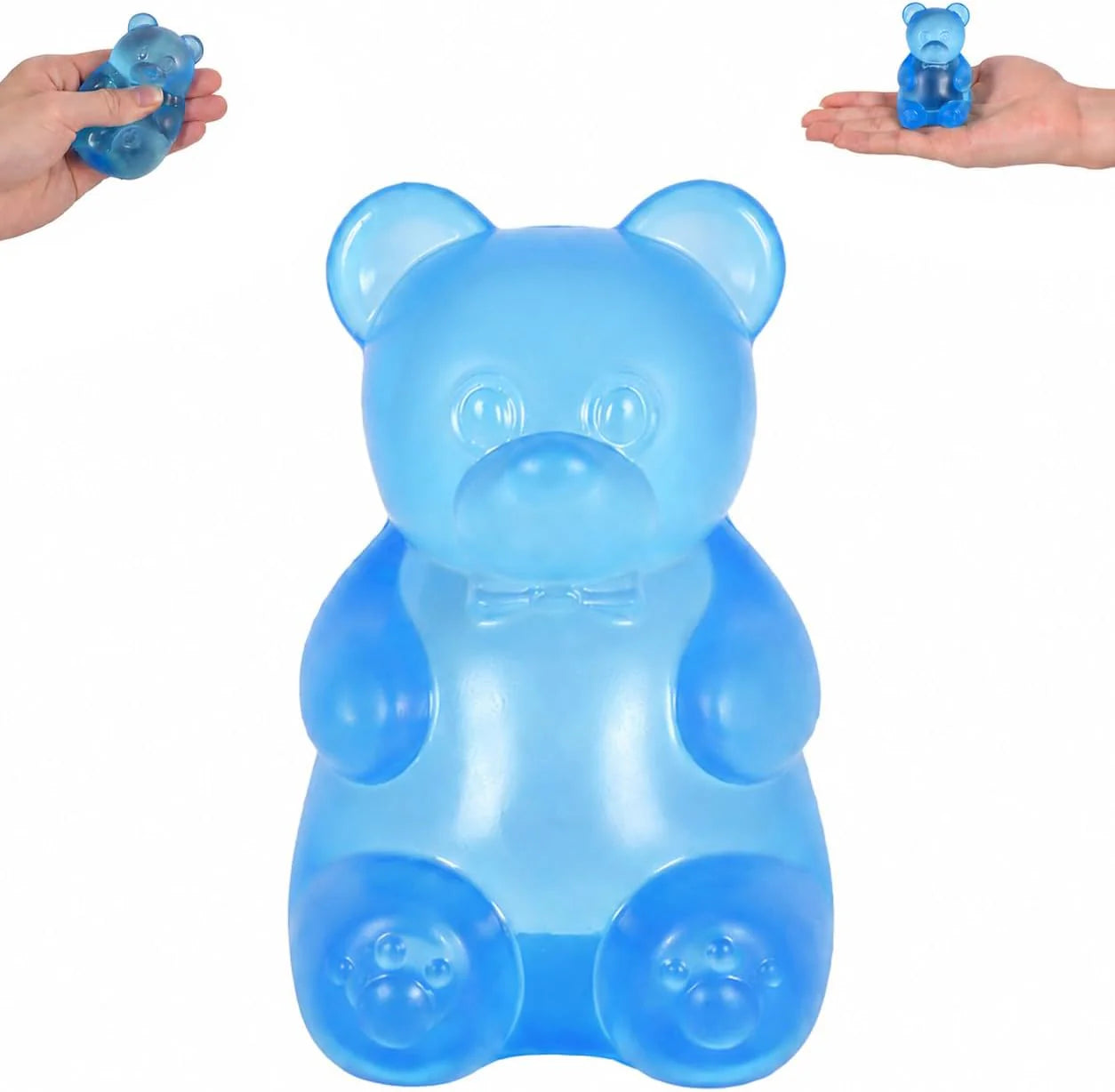 Bear Squishy Toy for Kids Ages 3+ & Adults, Slow Rising Gummy Bear Squeeze Toy, Soft High-Density Foam Sensory Bear for Desk, Classroom, Home & Office(Blue) - US 1518