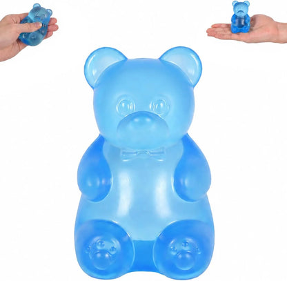 Bear Squishy Toy for Kids Ages 3+ & Adults, Slow Rising Gummy Bear Squeeze Toy, Soft High-Density Foam Sensory Bear for Desk, Classroom, Home & Office(Blue) - US 1518