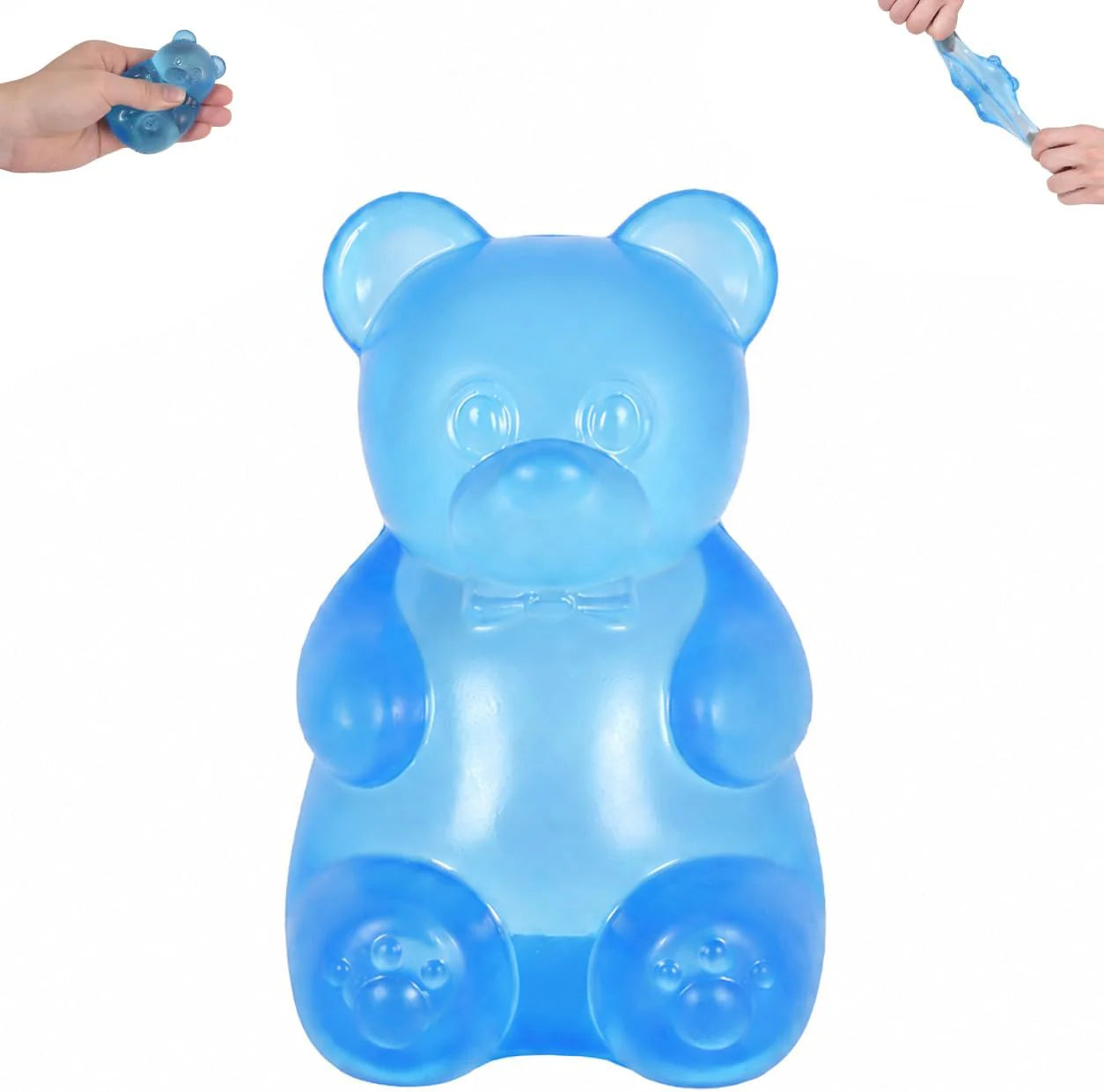 Gummy Bear Squishy Toy for Kids Ages 3+ & Adults, Slow Rising Squeeze Bear, Soft High-Density Handheld Sensory Toy, Cute Party Favor, Classroom Prize & Desk Toy (Blue) - US 5591