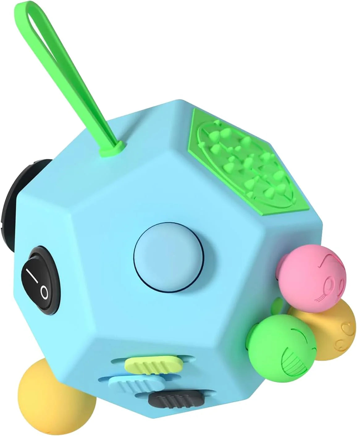 Fidget Dodecagon-12 Sided Fidget Toy Stress Relief Cube for Children and Adults, Silent Compact Classroom Gifts Stocking Stuffers for Teen Boys, Kids(B3 Blue Sky) - US 1702