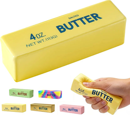 Butter Squishy, Soft Scented Fidget Squishy, Butter Squishy Toy, Cream Scented Butter Squeeze Toy，Slow Rising Butter Stick Stress Relief Toy for Relaxation,Office Desk Decor (Yellow) - US 1304