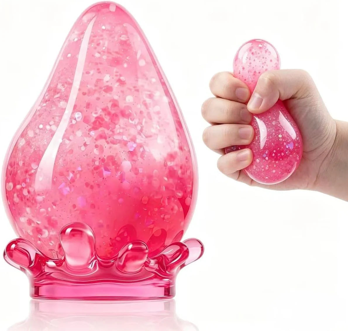 Water Drop Squeeze Squishies, Dream Squishy Drop Squishy Stress Ball,Drop Gifts for Anxiety Relief Office Easter Birthday (Pink) - US 1568