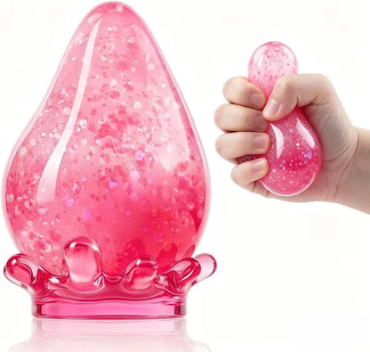 Water Drop Squeeze Squishies, Dream Squishy Drop Squishy Stress Ball,Drop Gifts for Anxiety Relief Office Easter Birthday (Pink) - US 1568