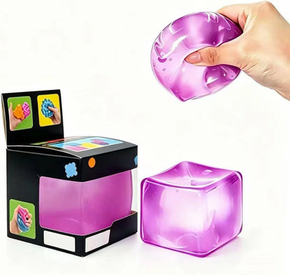 Relief High Density Ice Squeeze Ball, Ice Cube SqueezeToy,Adults Sensory Fidget for Stress Relief,Focus (Purple) - US 3018
