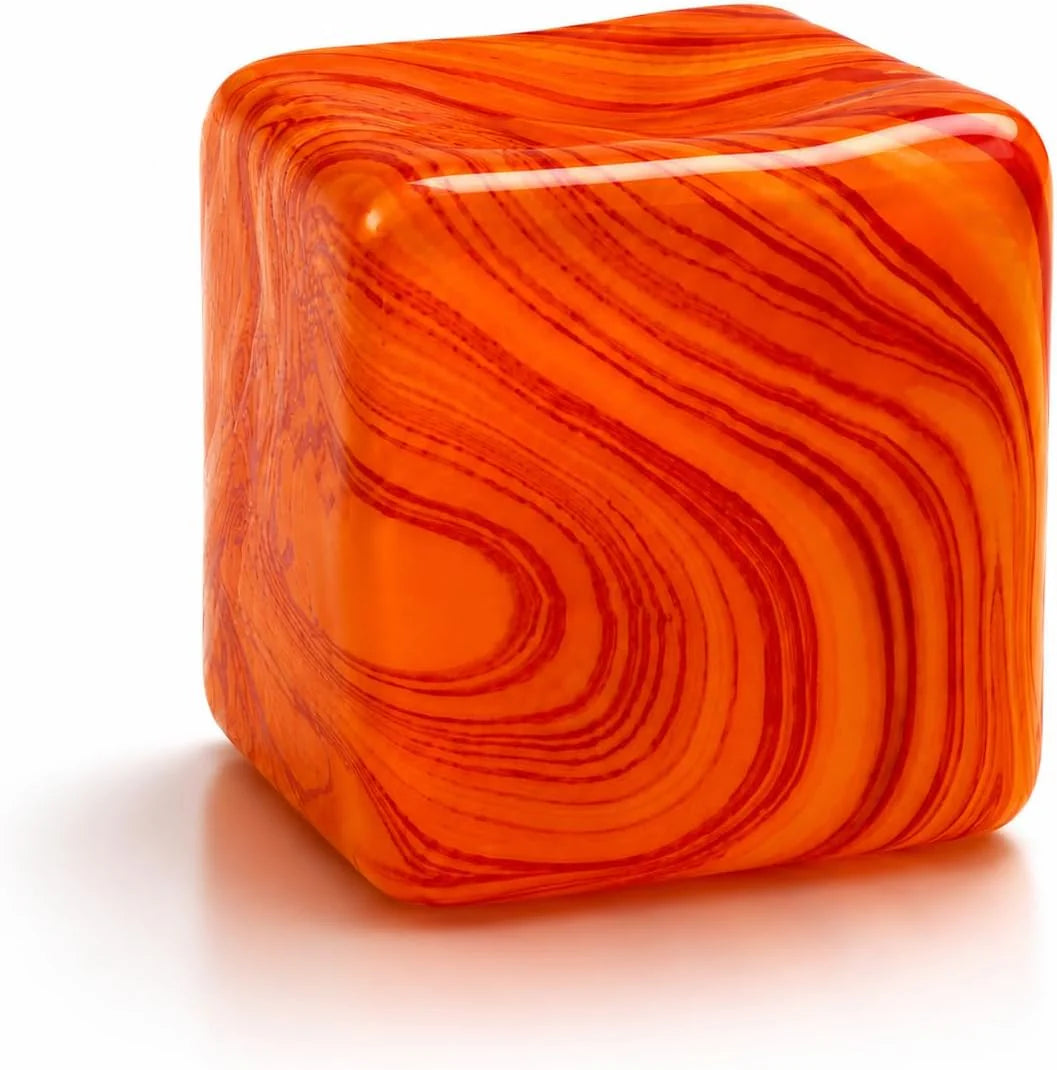 Jiezipaeasy Ice Cube Stress Ball 5cm(1.98", Marble Veined Squishy Fidget Toy for Adults & Kids, Soft Slow Rebound Sensory Toy for Stress & Anxiety Relief, Stretchy Non-Sticky Desk Toy (Orange) - US 3109