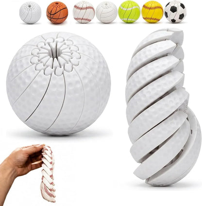 Baseball Fidget Ball Toy,3D Printed Twist and Turn Stress Relief Desk Fidget,Relieve Anxiety Handheld Fidget Sphere,Everyday Tool Focus and Calm for Teens & Adults (Golf) - US 5005