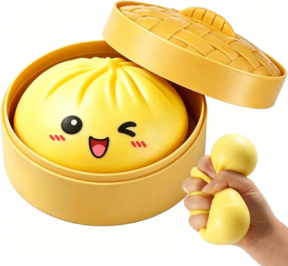 Dumpling Squishies, Fast Rebound Stress Ball Fidget Sensory Toy | Colorful Dumpling Squishy Set with Steamer, Fast Rebound Squeeze Toy, Soft Stretchy Desk Stress Relief Toy - US 5364