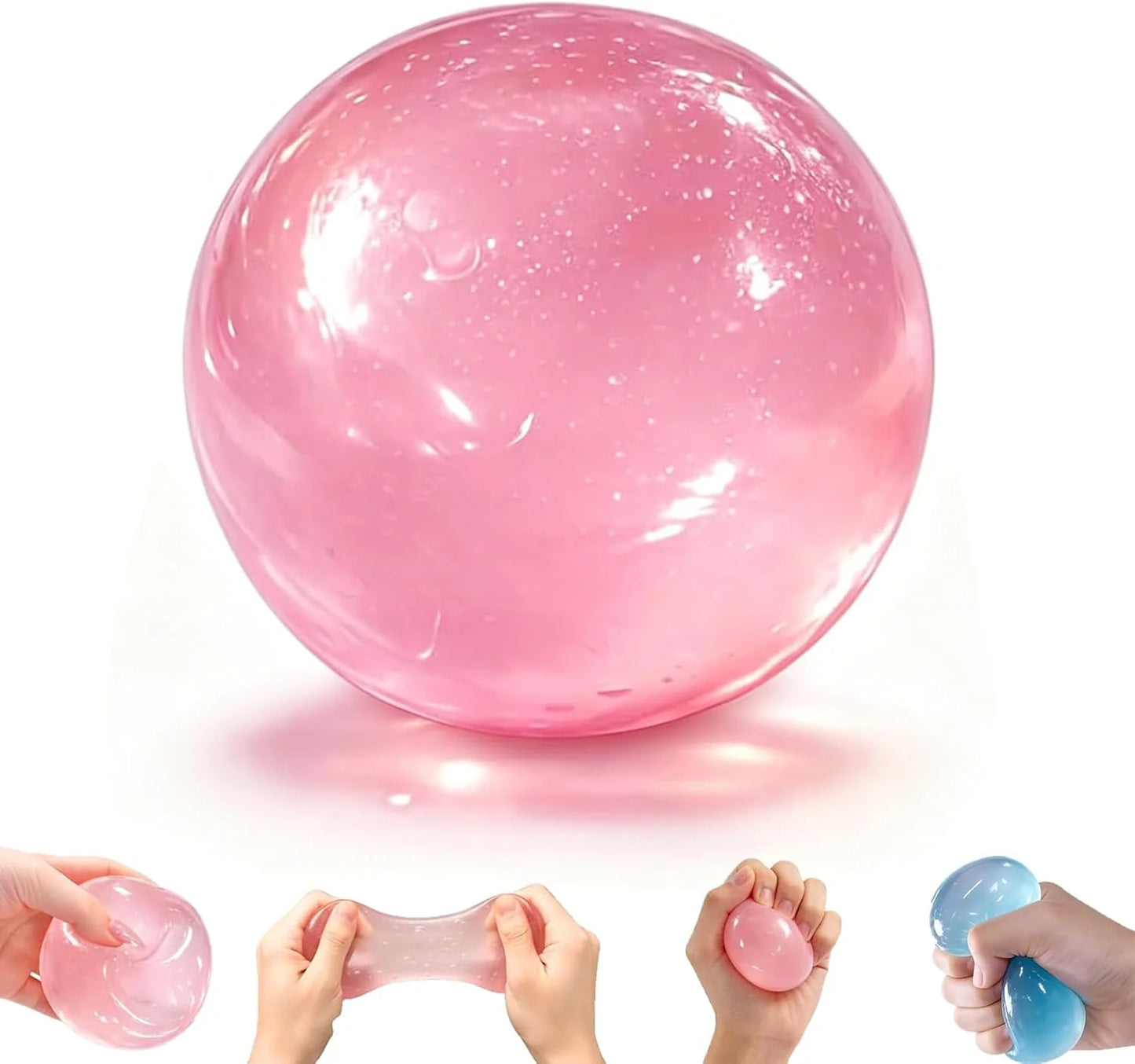 Pink Coconut Oil Squishy for Kids & Adult, Slow Rising Coconut Oil Stress Ball, Soft Non-Sticky Fidget Toys for Improving Focus Stress Relief, Sensory Squeeze Toys for Office Travel Classroom Prizes - US 9553