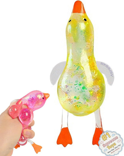 Cute Duck Sugar Squishy Stress Ball, Ultra Soft Slow Rise Sensory Fidget Toy, Stretchy Anxiety Relief Squeeze Ball for Adults, Moldable Decompression Dough Stress Balls, Easter Gift(Yellow) - US 4623