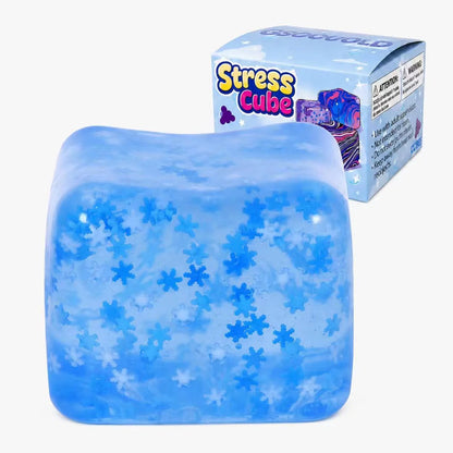 Squishy Ice Cube Fidget Toy 2.75inch/7cm, Sugar Ball Squishy Cube for Kids Adults, Soft Squishies Stress Relief Sensory Toy for Autism, Classroom Prize Toy Party Favor - US 5891