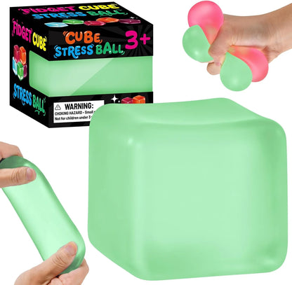 Stress Cube Squishy Fidget Toys, Slow Rising Ice Cube Sensory Stress Balls for Kids Adults Anxiety Relief Squeeze Toy for Classroom Prizes Party Favors (Light Green) - US 5504