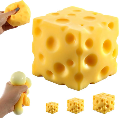Cheese Squishy (6cm),Cheese Block Squeeze Toy,Squishies Stress Relief Fidget Toys,Stocking Stuffer Novelty Birthday Gifts for Kids Teens Boys Girls (2.4 inch) - US 4036