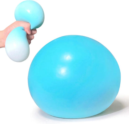 4 Inch Giant Squeeze Stress Balls for Kids and Adults - Jumbo Squishy Dough Ball, Squishy Sensory Toys for Kids Party Favors, Goodie Bag Stuffers, Squeeze Stress Toys for Anxiety Relief (Blue) - US 4719