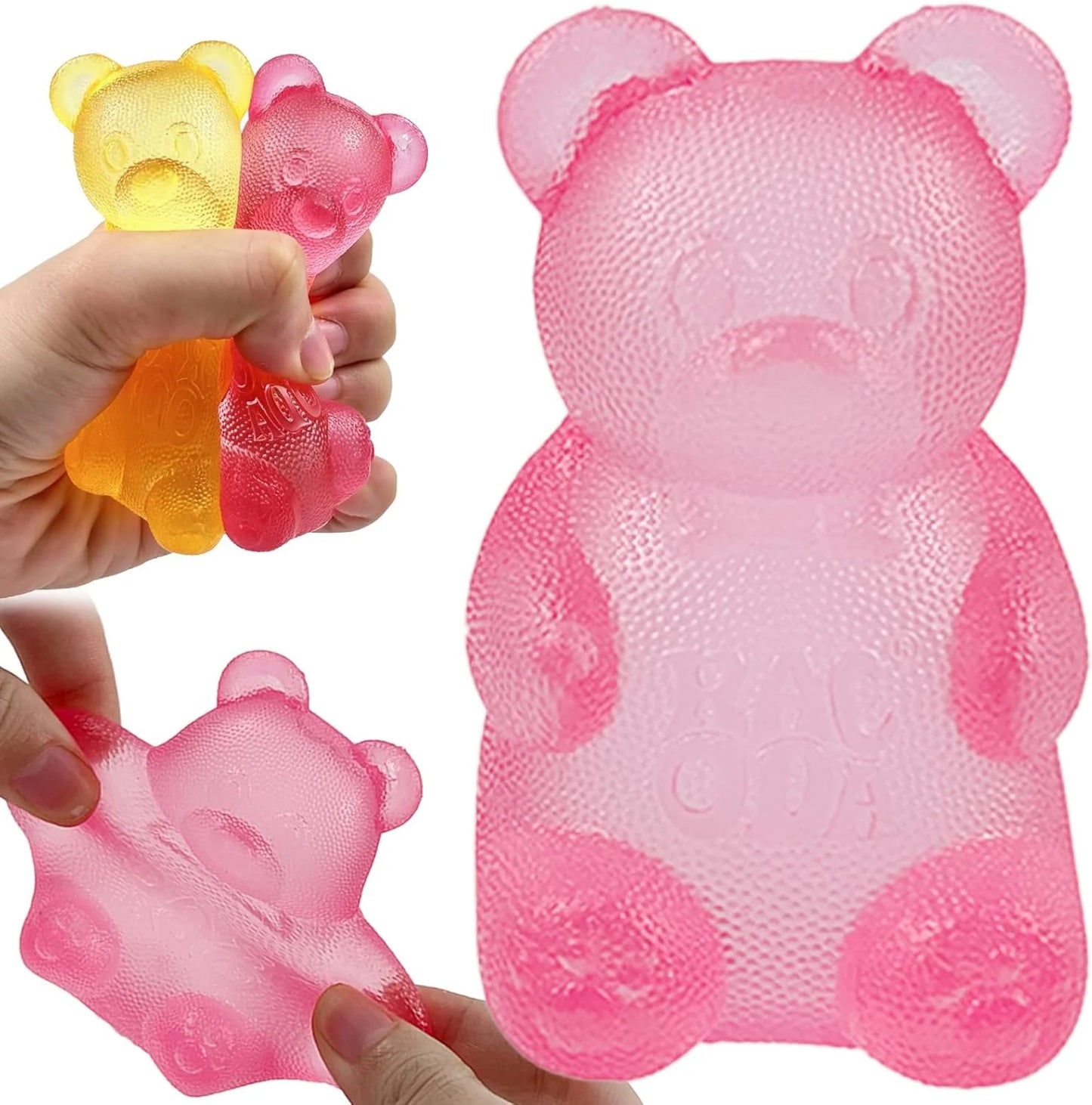 Pink Stretch Filled Squeeze Toys for Sensory Play，Maltose Bear & Sugar Ball Designs, Squishies Anxiety Relief & Focus Toy, Sensory Fidget Toys for Adults, Kids, Slow Rising Squishy Stress Balls - US 4349