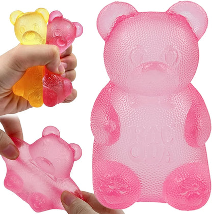 Pink Stretch Filled Squeeze Toys for Sensory Play，Maltose Bear & Sugar Ball Designs, Squishies Anxiety Relief & Focus Toy, Sensory Fidget Toys for Adults, Kids, Slow Rising Squishy Stress Balls - US 4349
