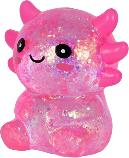Axolotl Squishy Stress Toy – Cute Sitting Axolotl Fidget Toy Soft Squeeze Sensory Toy for Kids & Adults, Anxiety Relief Desk Toy, Party Favor (Pink) - US 2341