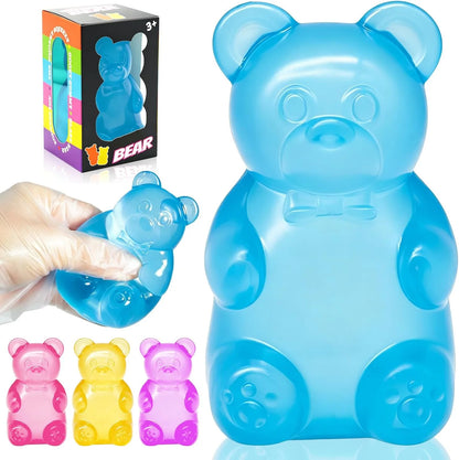 Bear Squishy Toy, Slow Rising Stress Relief Sugar Squeeze Toys for Kids & Adults, High Density Sensory Stress Balls, Stocking Stuffers, Birthday Party Favors, Anxiety Relief Toys for Boys Girls (Blue) - US 3354