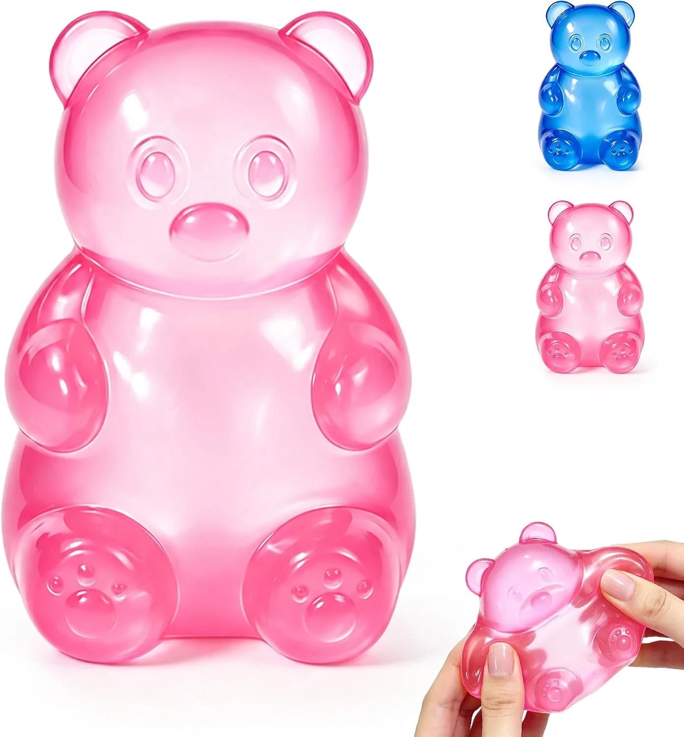 Gummy Bear Squishy，Stress Bear Taba Squishy Toys，Bear Toy Taba Squishy Toys for Adults Stress Relief Squeeze Balls，Sensory Fidget Toys，Valentines Day Gifts Birthday Gifts Party (Pink) - US 4690
