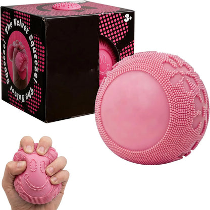 Fuzz Ball Squishy Stress Ball Toy，Fuzzball Squishy，Soft Fidget Toy for Anxiety Relief, Sensory Squishy Ball Calming Tactile Grip for Soft Stress Relief Ball for Kids and Adults (Pink) - US 1636