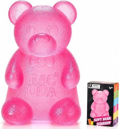 Taba Bear Squishy Fidget Toys,Stress Ball for Anxiety Stress Relief,Squishies Sensory Toy for Adults Kids Teens,Pink Squeeze Toys for Classroom Prize, Birthday Gifts Party Favors - US 1171