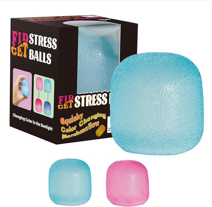 Fidget Toys Stress Balls for Kids & Adults - Changes Color in The Sun - Malt Sugar Squishy Fidget Toys - Slow Rise Gel Ball - Stretchy Squeeze Stress Relief Balls for Anxiety - US 3466