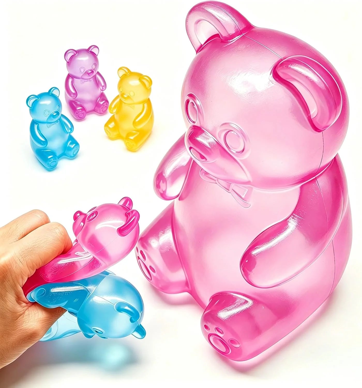 Fidget Toys Squishy Gummy Bear, Stress Cube Squishies Anxiety Stress Relief, Ice Squishy Stress Cube-Drop Malt Sugar Balls, Sensory Ball for Kids with Autism - US 8954