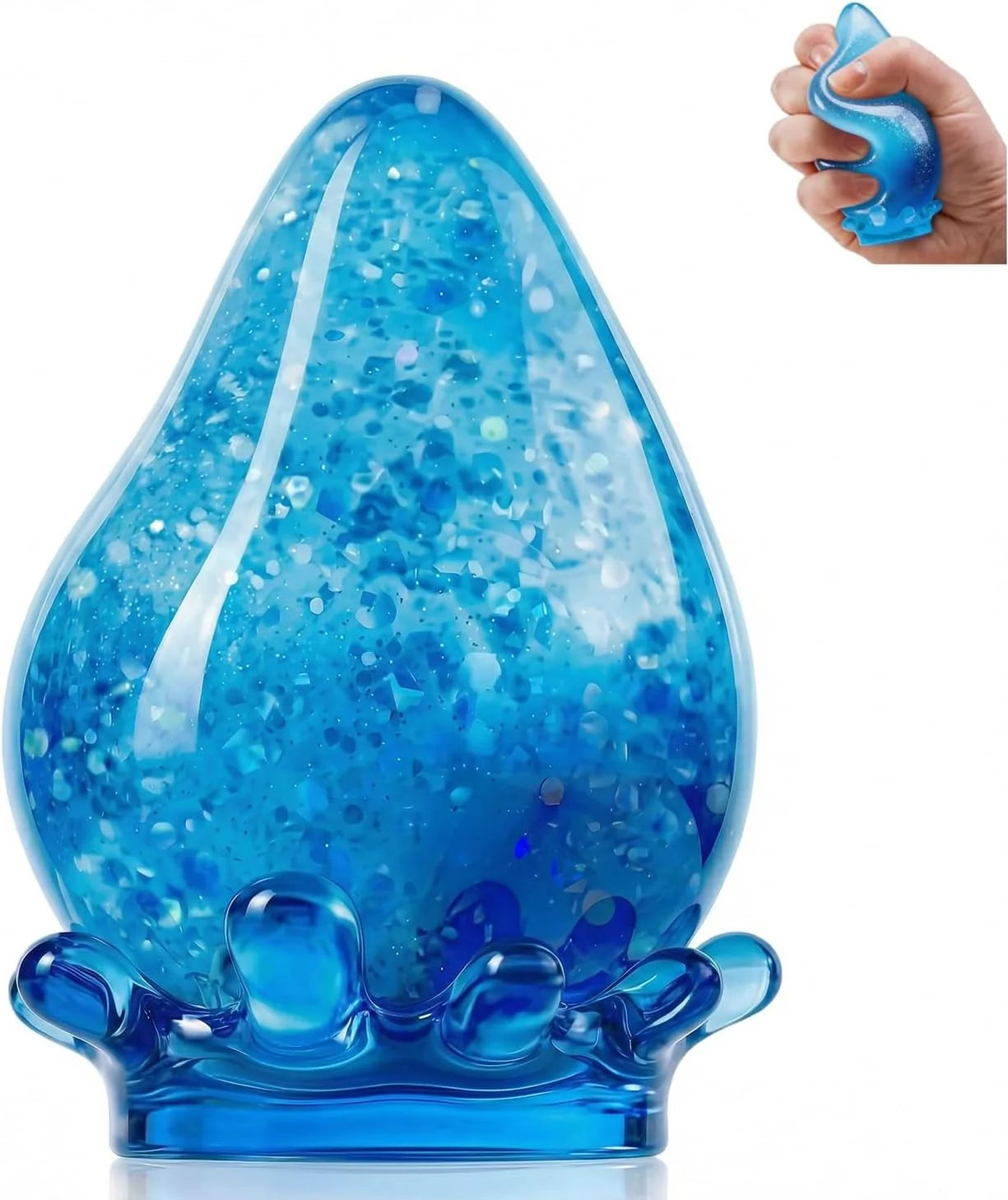 Water Drop Squeeze Squishies, Dream Squishy Drop Squishy Stress Ball, Soft Fidget Stress Ball, 2026 New Slow Rise Relief Fidget Sensory for Anxiety Stress Easter Party Favors (Blue) - US 5896