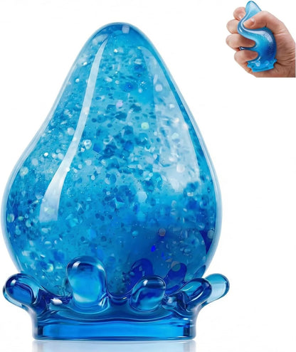 Water Drop Squeeze Squishies, Dream Squishy Drop Squishy Stress Ball, Soft Fidget Stress Ball, 2026 New Slow Rise Relief Fidget Sensory for Anxiety Stress Easter Party Favors (Blue) - US 5896