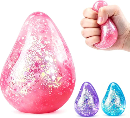 Dream Squishy Drop Fidget Toys Adults, Water Drop Squeeze Toy for Stress Relief, Slow Rising Squishies Sensory Toys with Autism, Malt Sugar Balls Gel Filled Party Favors - Pink - US 1771