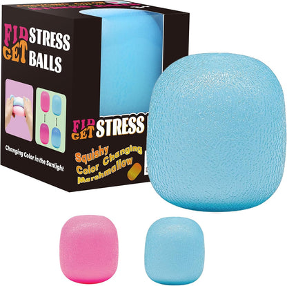 Fidget Toys Stress Balls for Kids & Adults - Changes Color in The Sun -Slow Rise Dough Ball - Fidgets for Classroom - Squishy Fidget Toys Stretchy Squeeze Stress Relief Balls for Anxiety (Dough Blue) - US 3547