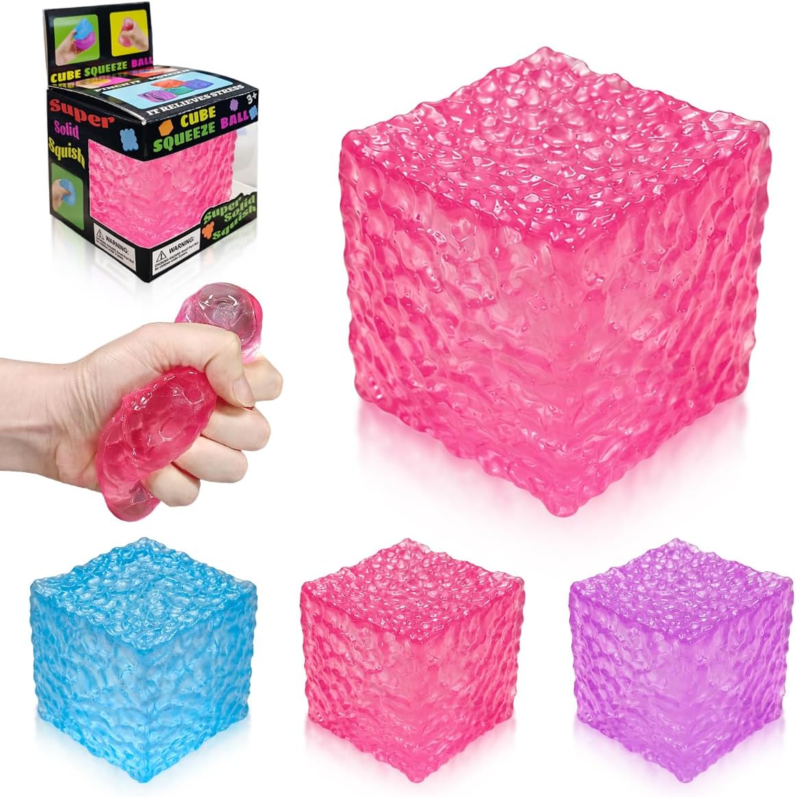 Nice Cube Squishy Toy, Sensory Fidget for Anxiety Stress Relief | Non-Sticky，Pocket Size，No Odor, Washable, Easy to Clean, Fun for Kids Teens Adults, Satisfying to Squeeze ,Tear-Resistant - US 6824