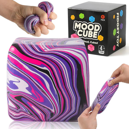 Stress Balls, Squishy Stress Cube for Kids Adults, Squishy Slow Rising Fidget Cube Sensory Toys for Anxiety Stress Relief, High Density Ice Squeeze Ball Cubes for Adults Kids. (Purple) - US 5505