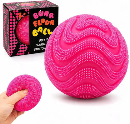 Fuzz Ball Squishy Stress Ball,Soft Fidget Squishy Fuzz Squeeze Ball for Adults,Anxiety Stress Relief Toys,Party Favors Gift for Adults (Pink Ball) - US 3484