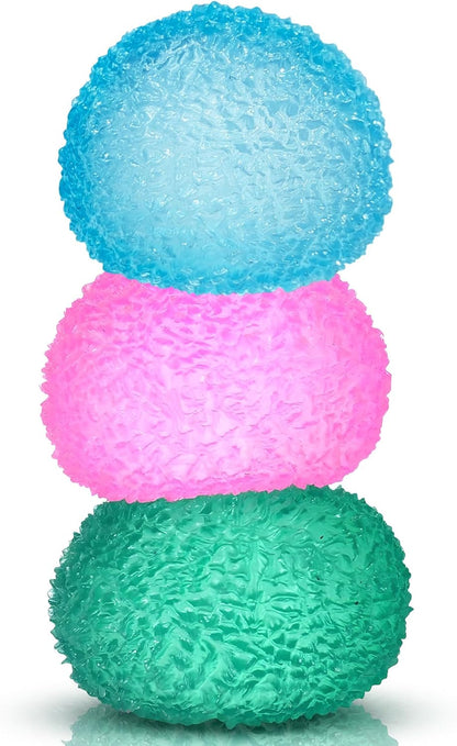 3pc Stress Balls for Adults, Squishy Ball Sensory Textured Memory Gel Fidget Toys for Kids/Adults Hand Exercises, Valentines Day Party Favors Anxiety Relief Squeeze Ball(1.80“) - US 1363