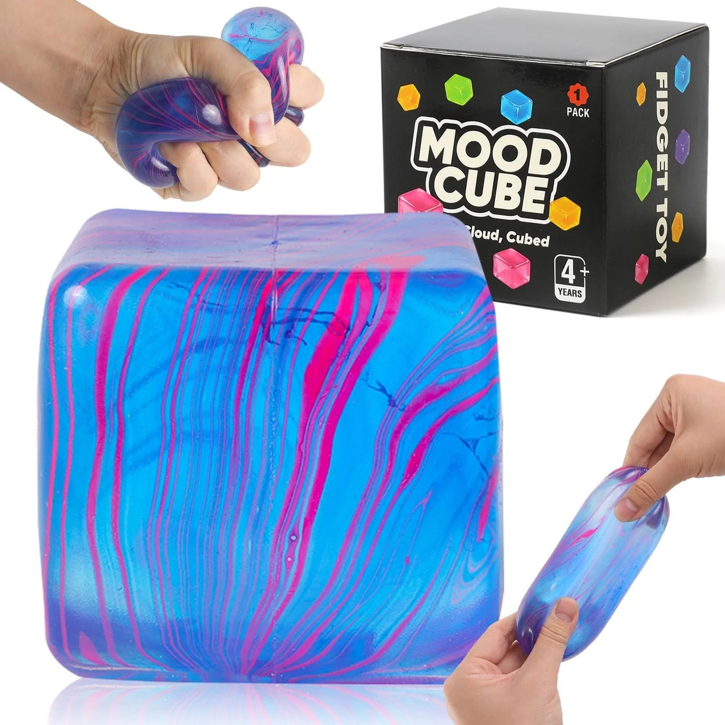 Stress Balls, Squishy Stress Cube for Kids Adults, Squishy Slow Rising Fidget Cube Sensory Toys for Anxiety Stress Relief, High Density Ice Squeeze Ball Cubes for Adults Kids. (Pink) - US 2566