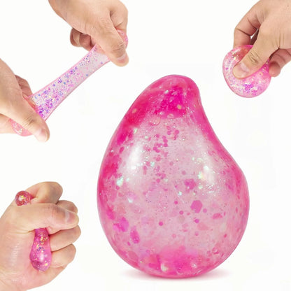 Pink Drop Squishies Sugar Stress Ball, Soft Slow Rise Sugar Fidget Toy, Squishy Squeeze Sensory Stress Ball Fidget Toy for Relaxing, Quiet Classroom Prizes & Easter Basket Stuffers - US 5547