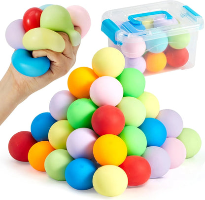 JOYIN 24 Pack Slow Rising Stress Balls, Squishy Sensory Fidget Toys, Hand Therapy Balls for Anxiety Relief, Classroom Prize Box Toys for Kids, Goodie Bag Stuffers, Party Favors - US 1473