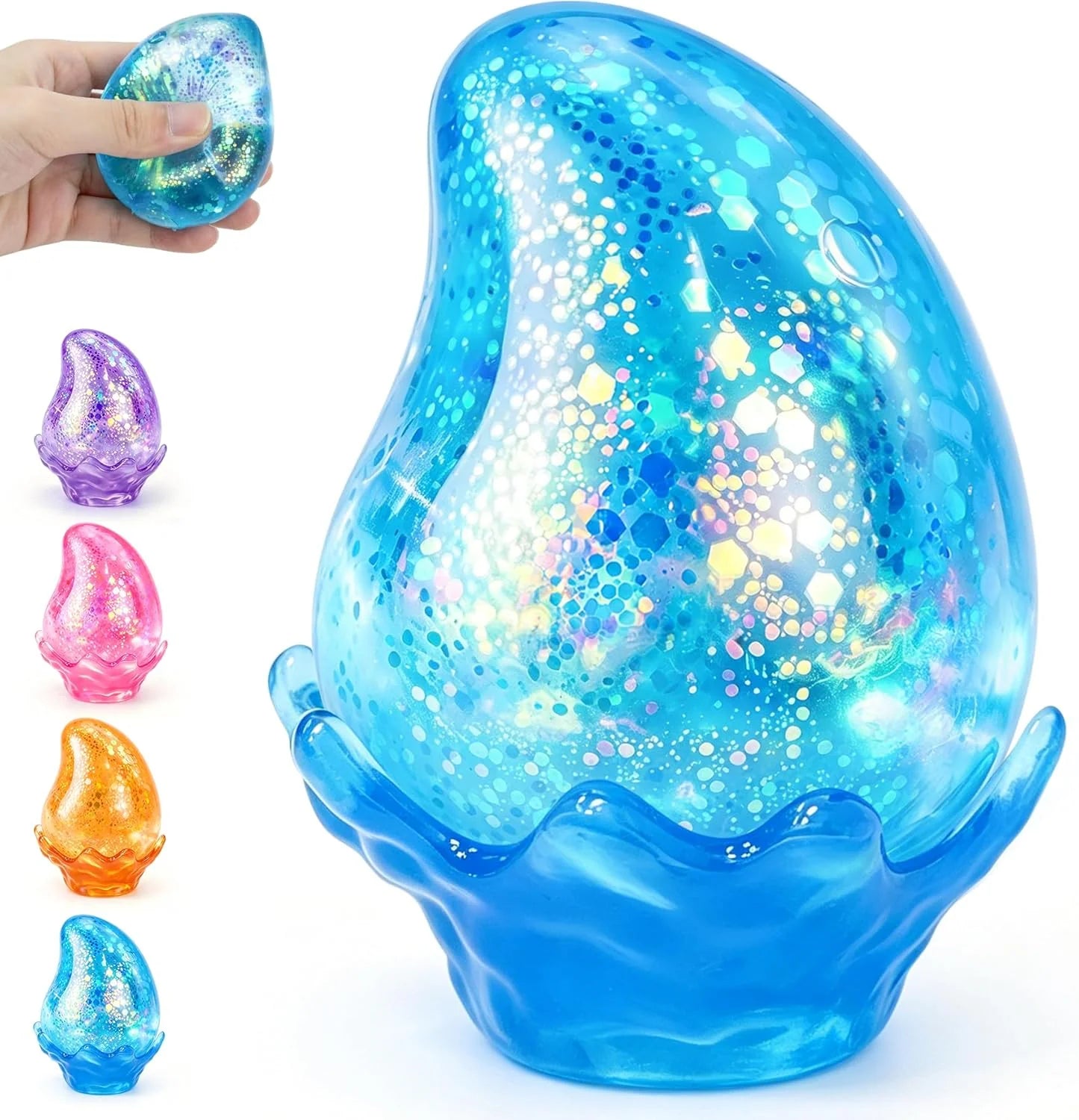 Squishy Stress Balls,Cube Squishies Anxiety Stress Relief Ice Squishy Malt Sugar Balls,Soft Sensory Calming Toys for Kids Teens, Party Favors & Classroom Prizes for Kids - Blue - US 5489