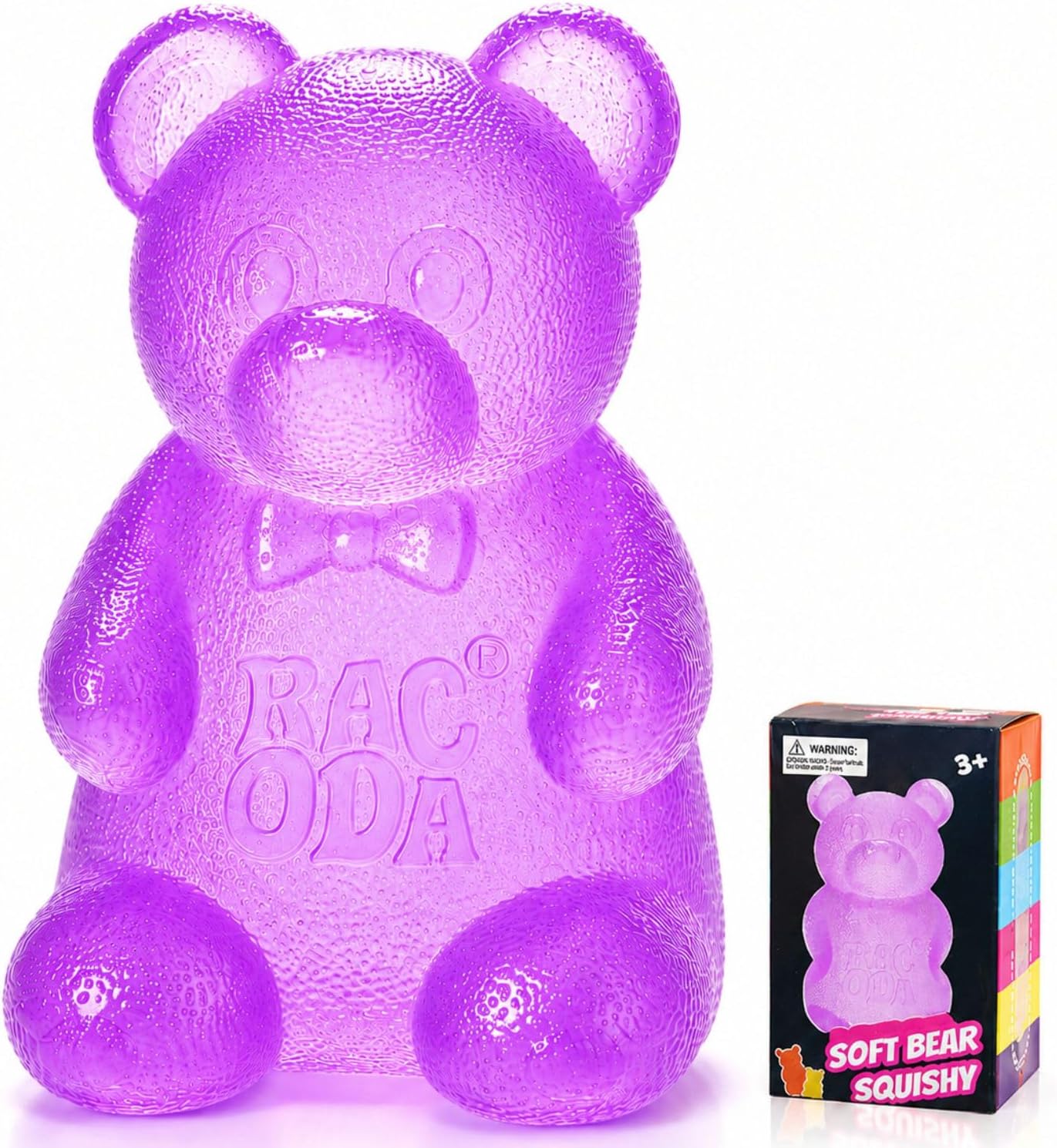 Gummy Bear Squishy, Sensory Fidget Toy Toys for Anxiety Stress Relief,Squishies Sensory Toy for Adults Kids Teens,Purple Stress Ball for Classroom Prize, Birthday Gifts Party Favors - US 8703